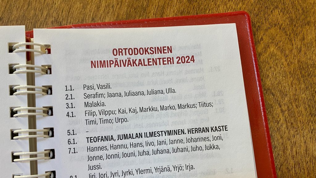 Ortodoksinen nimipäiväkalenteri 2024