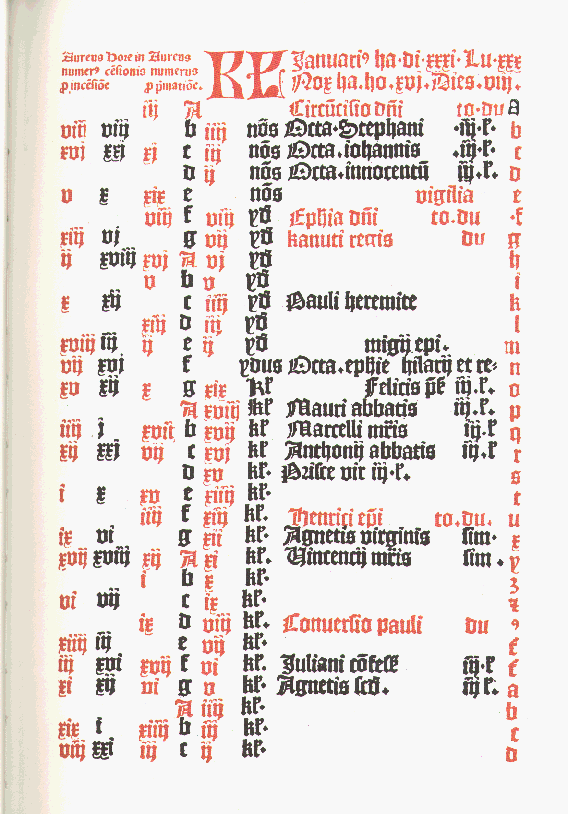 Missale Aboense 1488 - Tammikuu