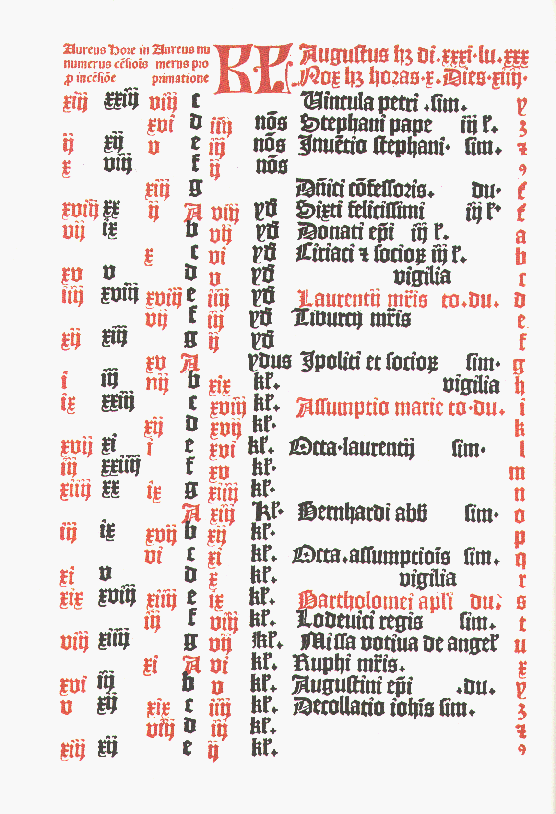 Missale Aboense 1488 - Elokuu