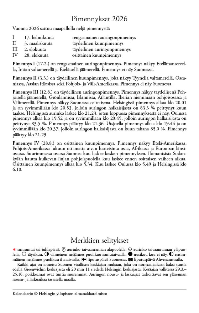 Auringon- ja kuunpimennykset vuonna 2026