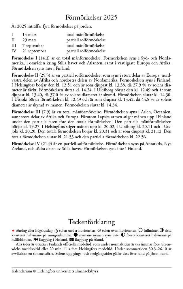 Kalender 2025 förmörkelser