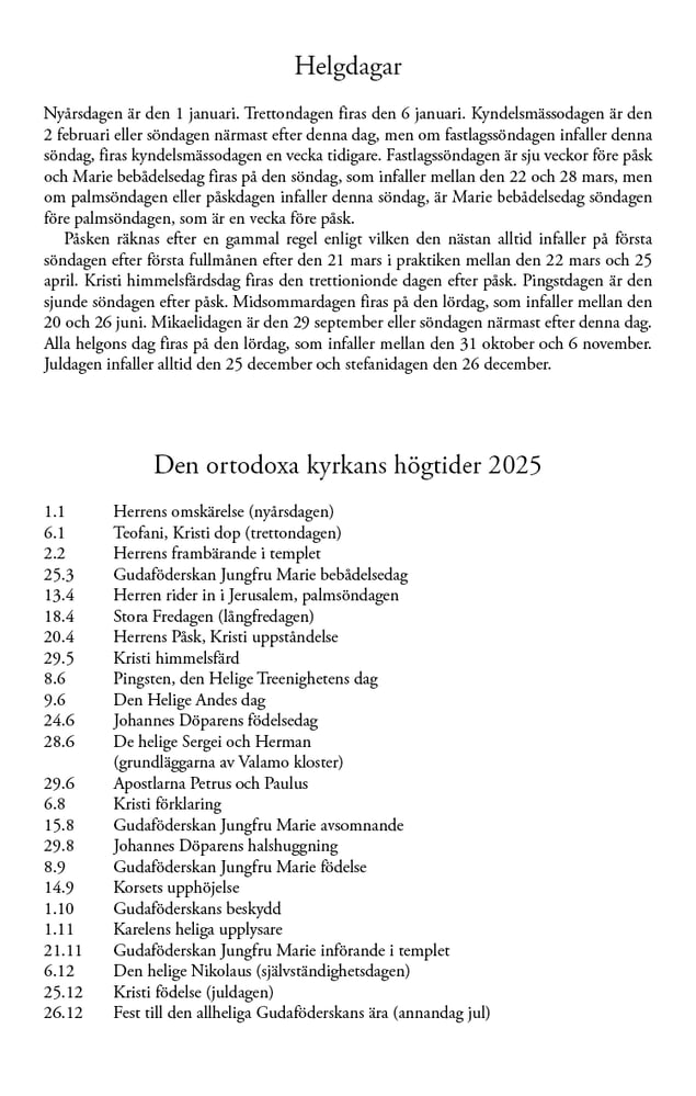 Den ortodoxa kyrkans högtider 2025