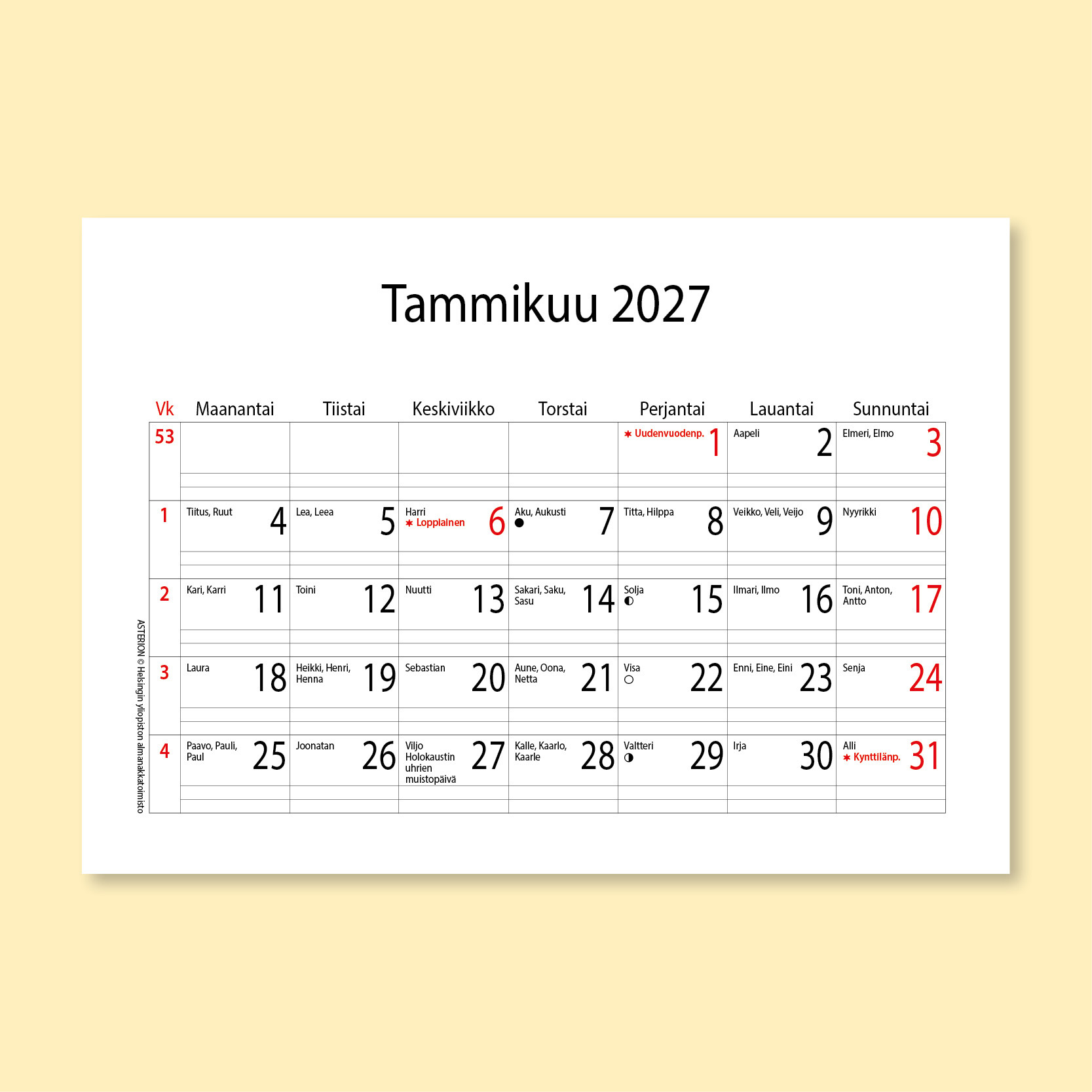 Asterion keskimatala 2027 viivoilla (suomi)