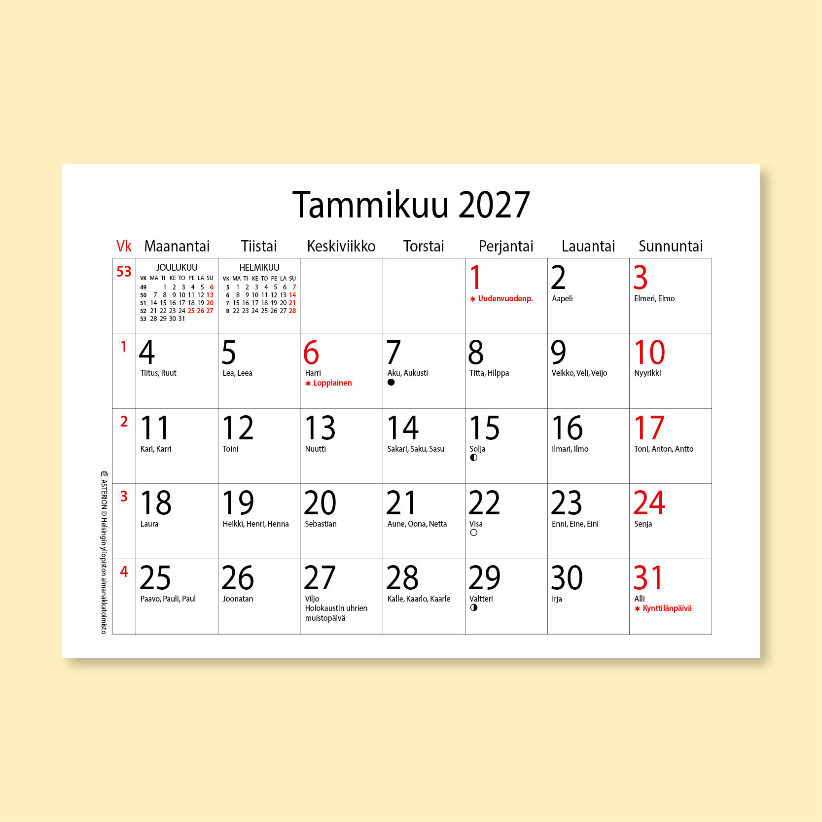 Asterion perusmalli 2027 pikkukuukausin (suomi)