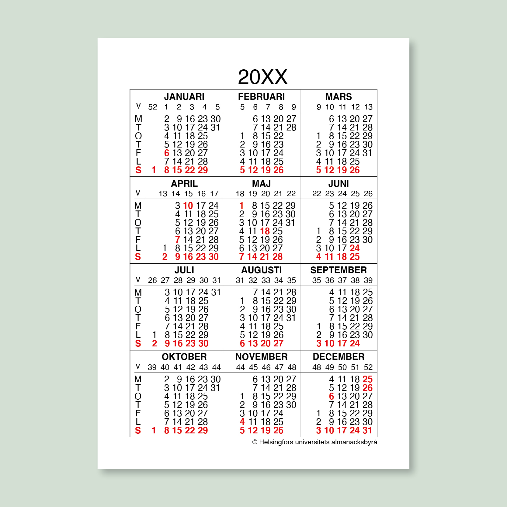 Vuosiruudukko A 2028 (ruotsi)