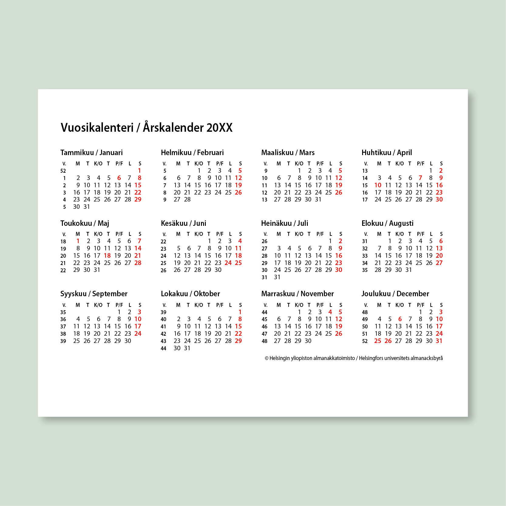 Vuosiruudukko B 2027 kaksikielinen (suomi-ruotsi)